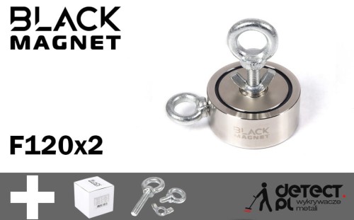 Magnes Neodymowy F120X2 - Magnes do poszukiwań 2x120 kg