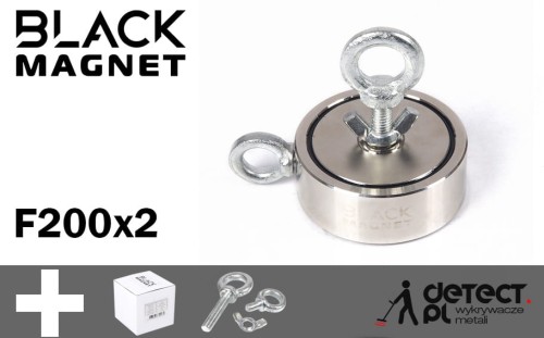 Magnes Neodymowy F200X2 - Magnes do poszukiwań 2x200 kg