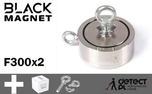 Magnes Neodymowy F300X2 - Magnes do poszukiwań 2x300 kg