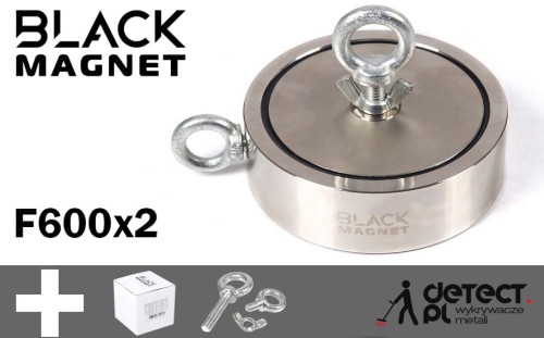 Magnes Neodymowy F600X2 - Magnes do poszukiwań 2x600 kg