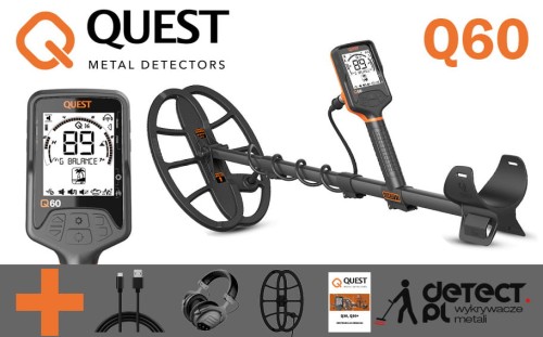Wykrywacz metalu Quest Q60 - zestaw