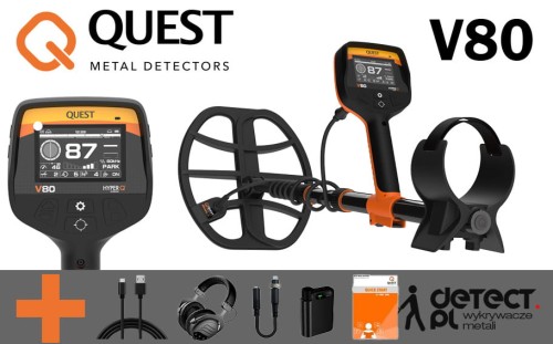 Wykrywacz metalu Quest V80 - zestaw