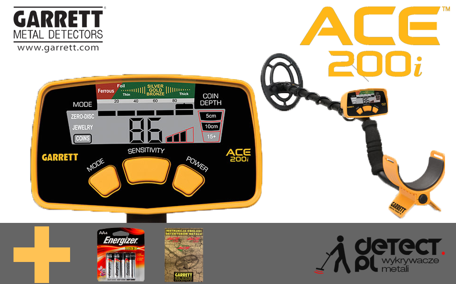 Garrett Ace 200i + zestaw